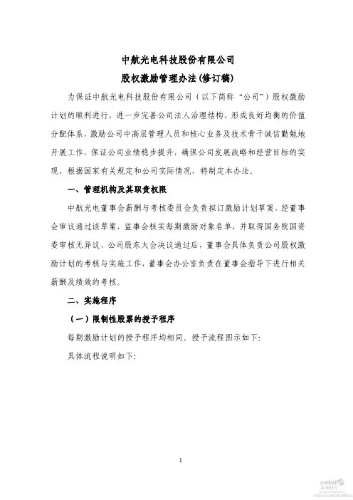 中航光电_股权激励管理办法(修订稿)