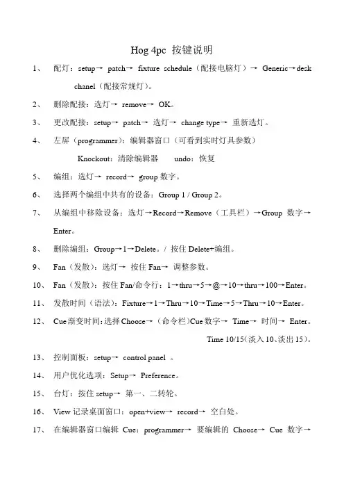 飞猪灯光控制台 简易说明书