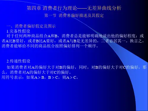 第四章 消费者行为理论——无差异曲线分析