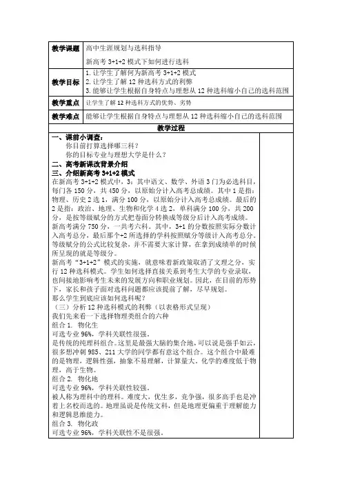 312新高考政策解读与选科指导教学设计新高考模式介绍