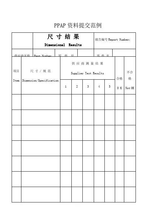 PPAP表单范例