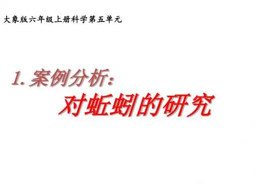 小学六年级科学上册 5.1《案例分析 对蚯蚓的研究》名师公开课省级获奖课件1 大象版