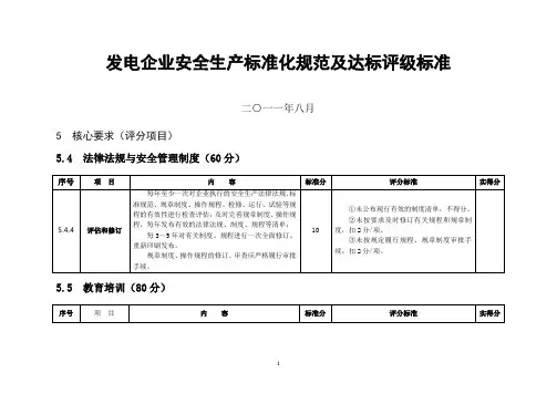 发电企业安全生产标准化规范及达标评级标准(电气二次)