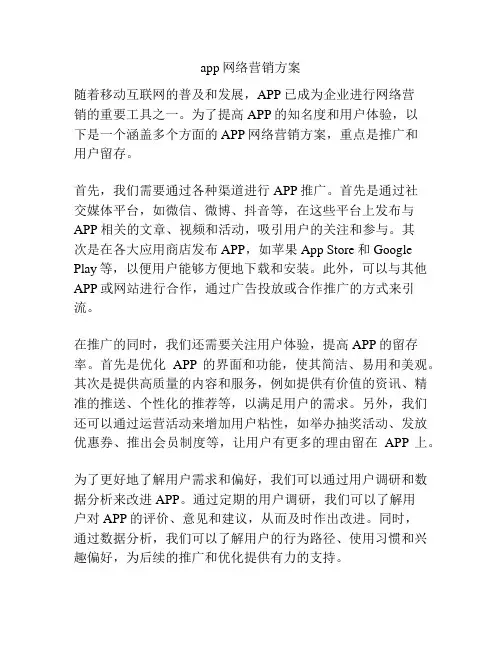 app网络营销方案