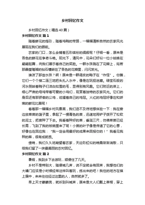 乡村回忆作文（精选40篇）