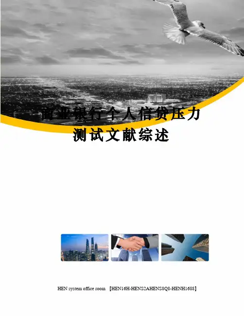 商业银行个人信贷压力测试文献综述完整版
