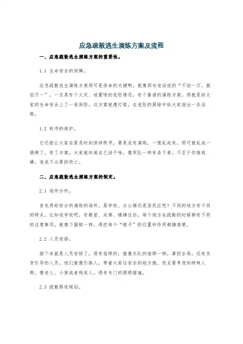 应急疏散逃生演练方案及流程