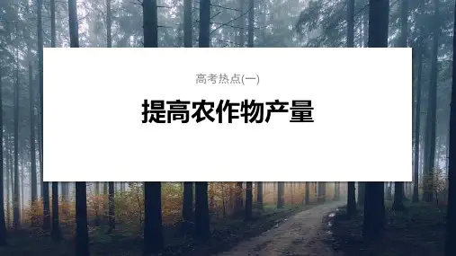 第一篇 主题一 高考热点(一) 提高农作物产量-2024届高三二轮复习生物学(新教材)