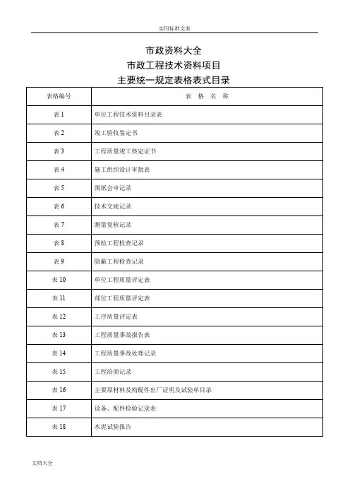 市政工程资料(全套)