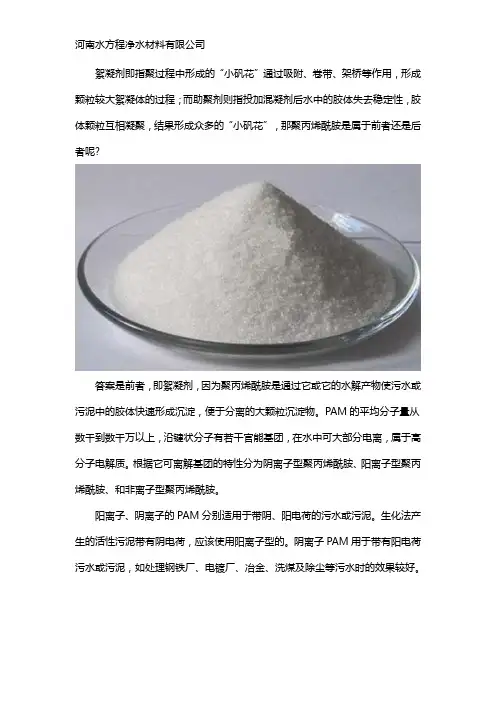聚丙烯酰胺是絮凝剂还是助凝剂
