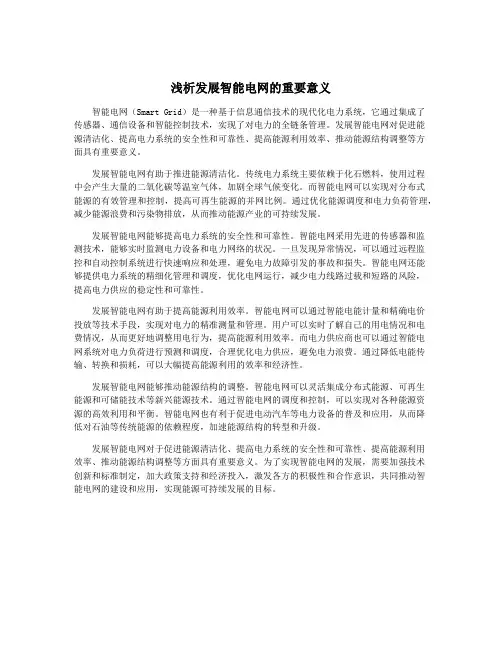 浅析发展智能电网的重要意义 2