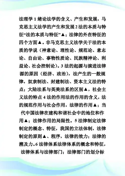 07年法律硕士冲刺阶段复习纲要——法理学.doc