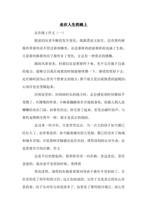 走在人生的路上--高考满分作文(10篇)