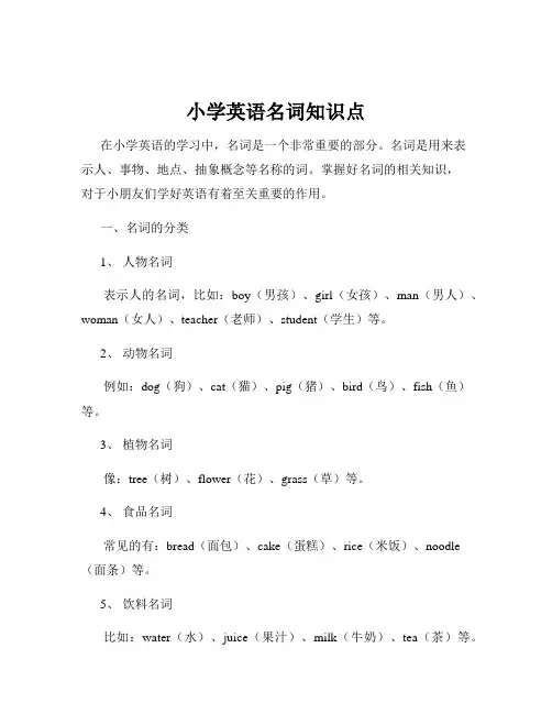 小学英语名词知识点