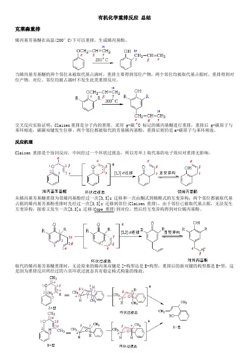 有机化学重排反应-总结