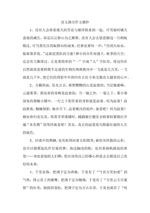 语文满分作文摘抄