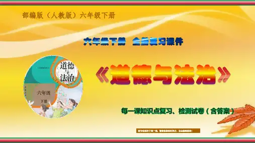 人教部编版《道德与法治》六年级下册-全册完整(每一课)知识点复习总结-检测练习试卷(含答案)全文