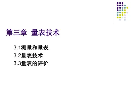 量表技术(PPT 46页)