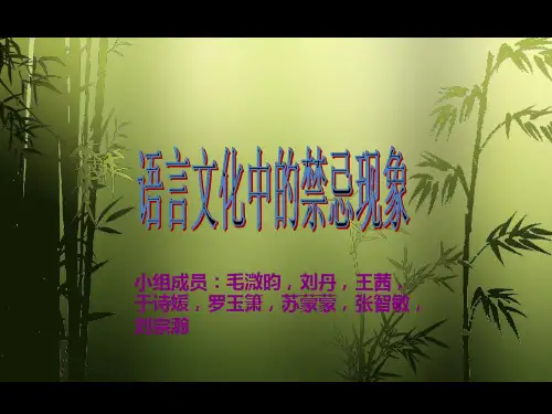 语言文化中的禁忌现象