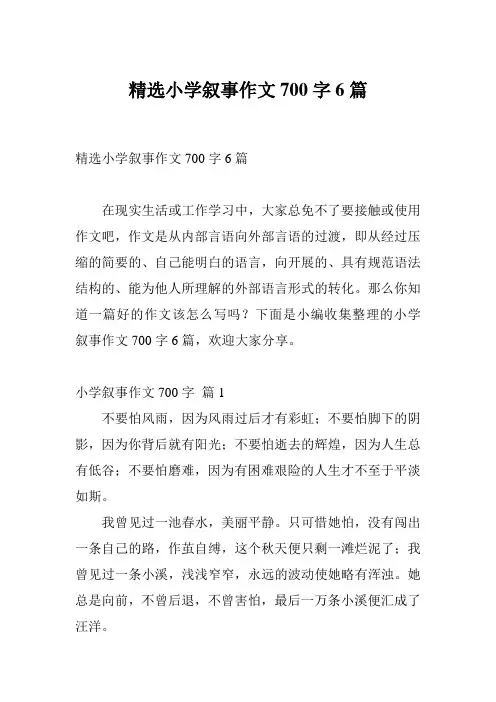 精选小学叙事作文700字6篇
