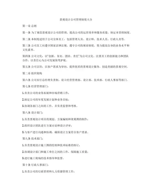 景观设计公司管理制度大全