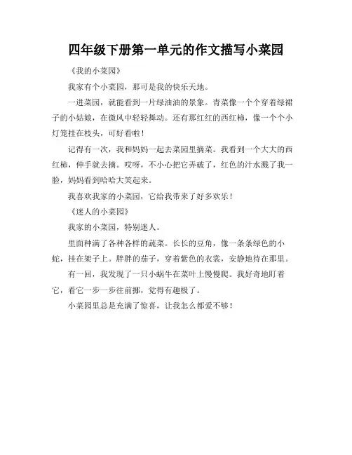 四年级下册第一单元的作文描写小菜园