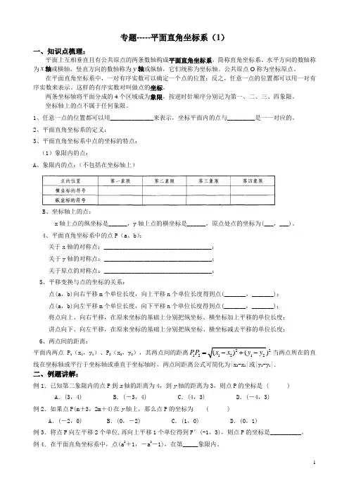 平面直角坐标系(1)
