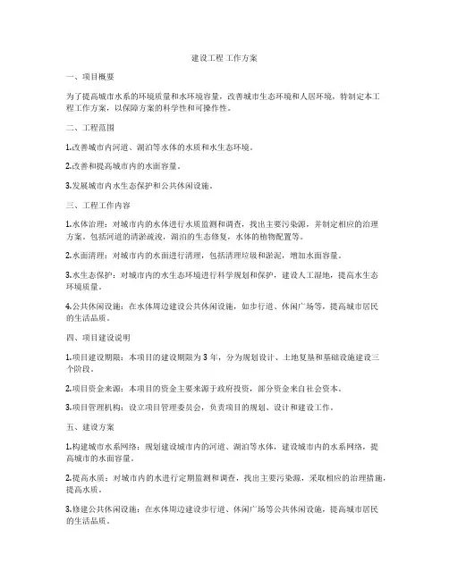 建设工程 工作方案