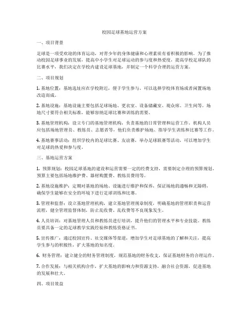 校园足球基地运营方案
