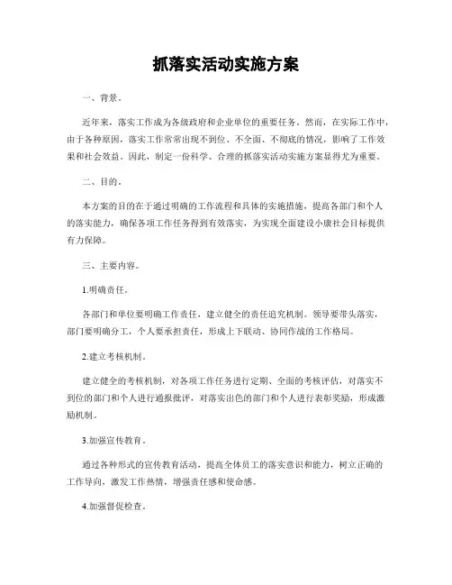 抓落实活动实施方案