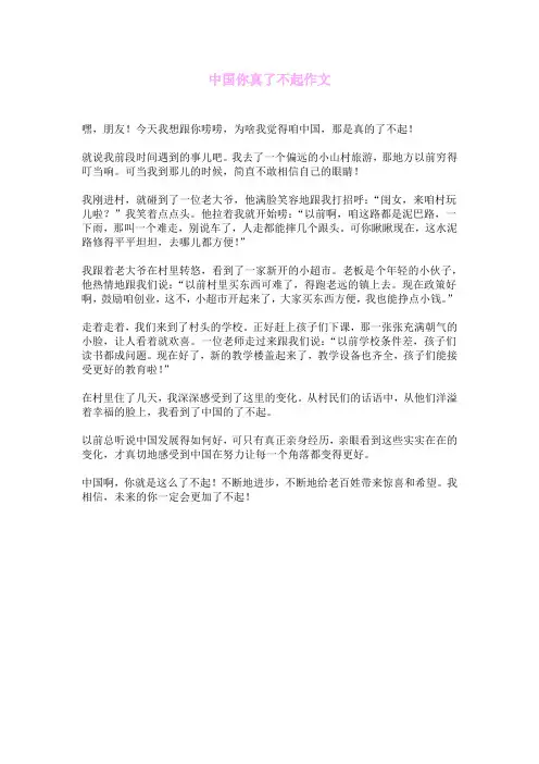中国你真了不起作文