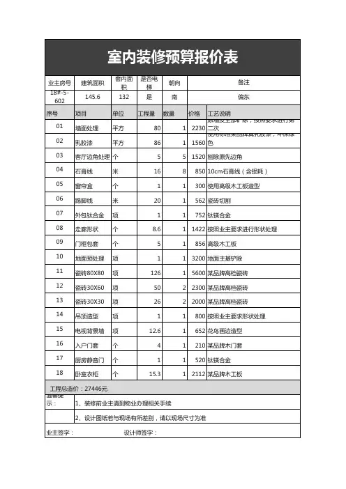 装修报价单模板