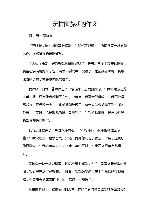 玩拼图游戏的作文