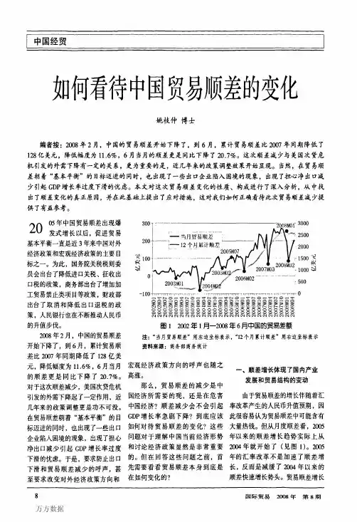 如何看待中国贸易顺差的变化