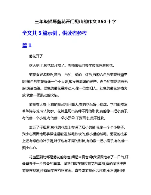 三年级描写菊花开门见山的作文350十字