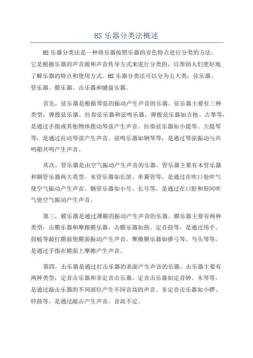 HS乐器分类法概述