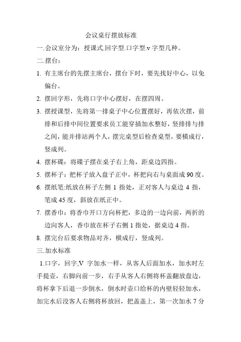 会议桌摆放标准