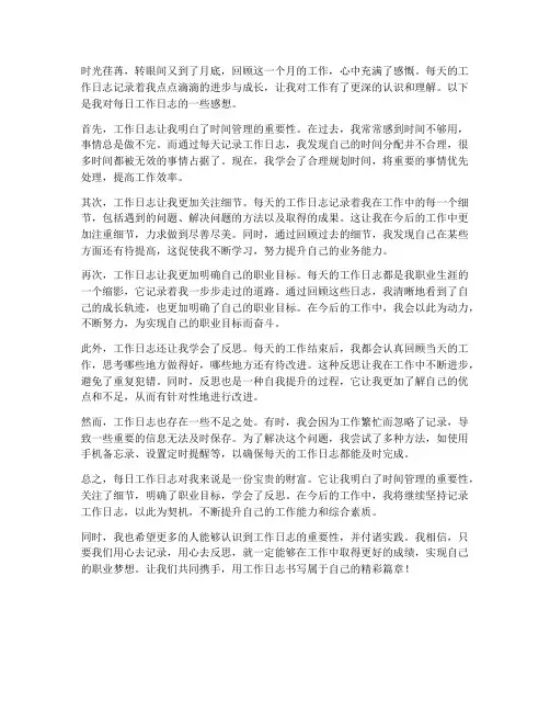 每日工作日志感想