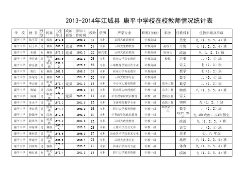 教师情况统计表