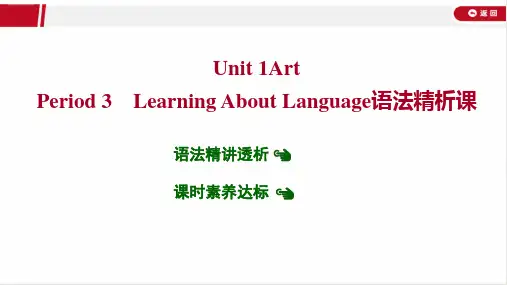 最新人教版高中英语选择性必修三课件Unit 1语法精析课