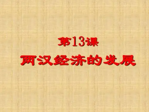 七年级历史上册《第13课 两汉经济的发展》课件 新人教版