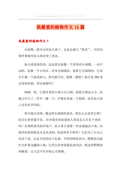 我最爱的植物作文15篇