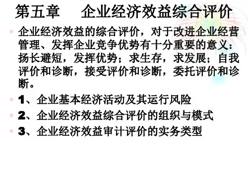 企业经济效益综合评价