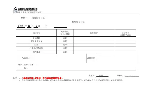 0912机房运行日志-每工作日一页,每月一个文件