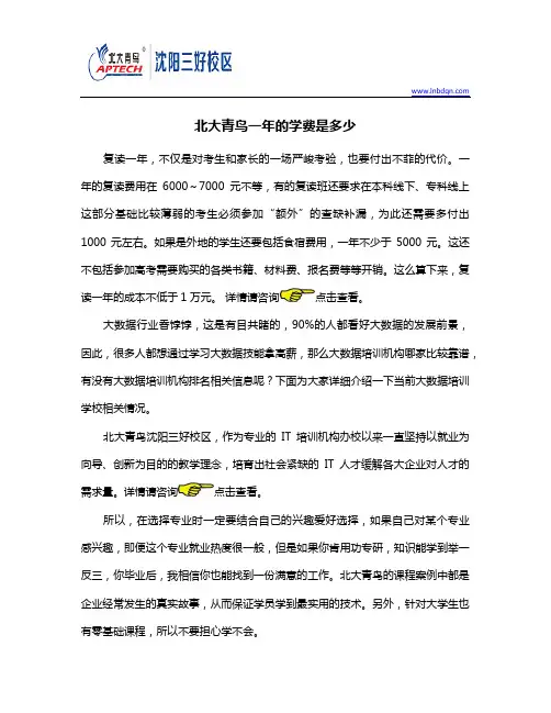 北大青鸟一年的学费是多少