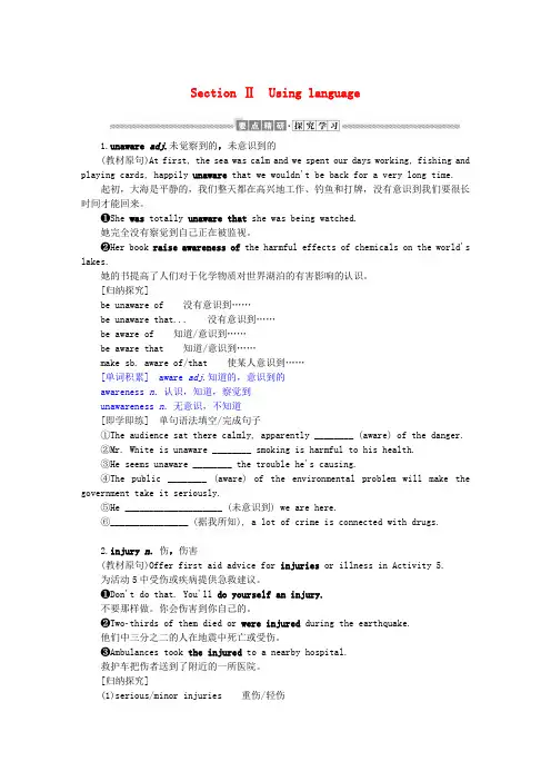 高中英语Unit5SectionⅡUsinglanguage学案外研版必修第三册