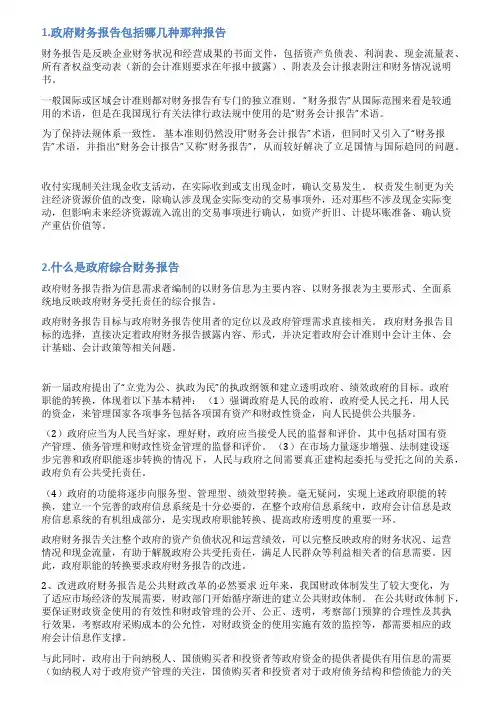 政府财务报告范本