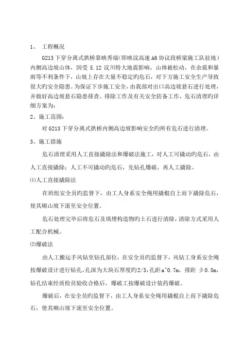 清危石处理施工方案