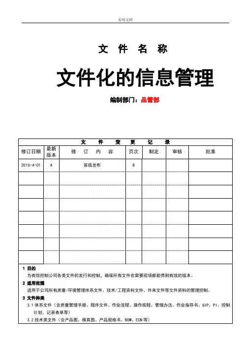 工厂实用表格大全一
