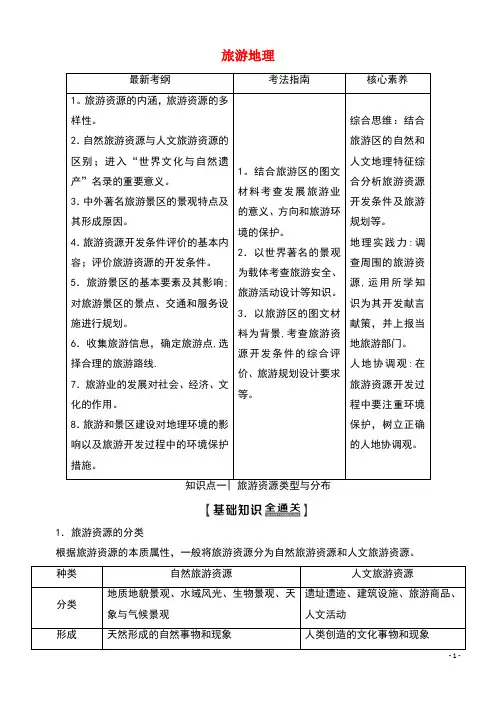 2020版高考地理一轮复习第5部分旅游地理教学案(含解析)中图版选修3(最新整理)